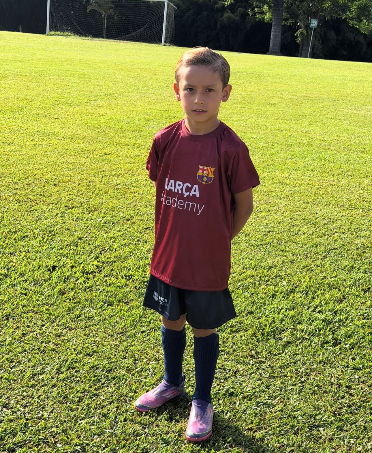 Benja con la camiseta del Barça Academy
